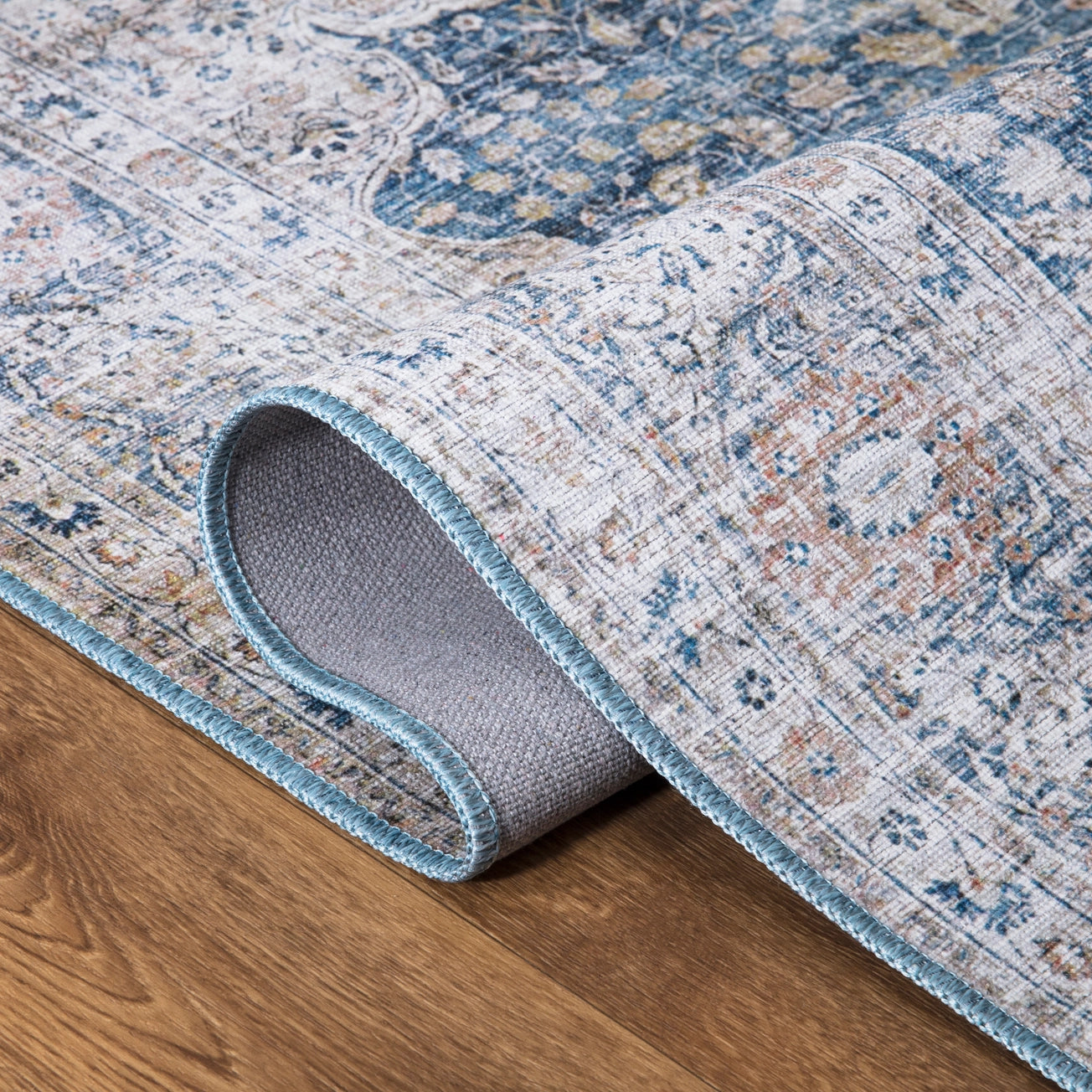 Paloma Vintage Blue and Beige Traditional Rug