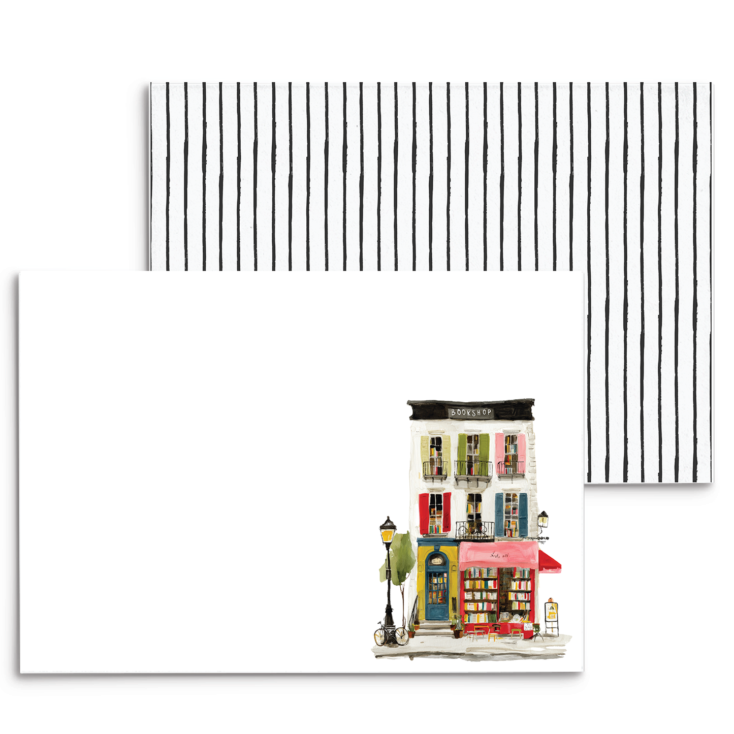 Bike to Bookstore Panel Note Cards A2