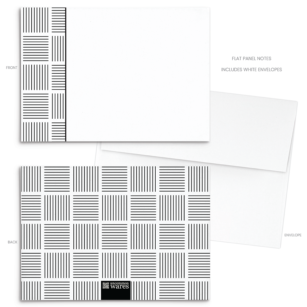 Mod Panel Note Cards A2 - "Ashby" - Black and White