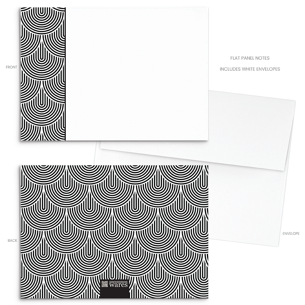 Mod Panel Note Cards A2 - "Darcy" - Black and White