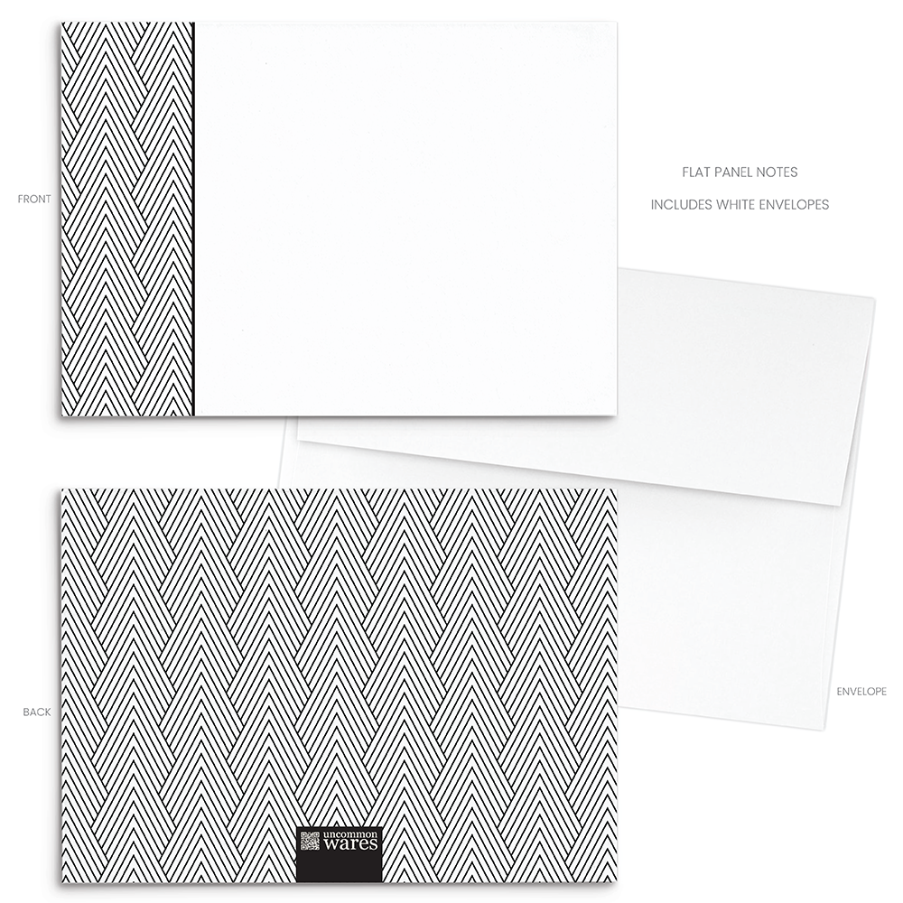 Mod Panel Note Cards A2 - "Hudson" - Black and White