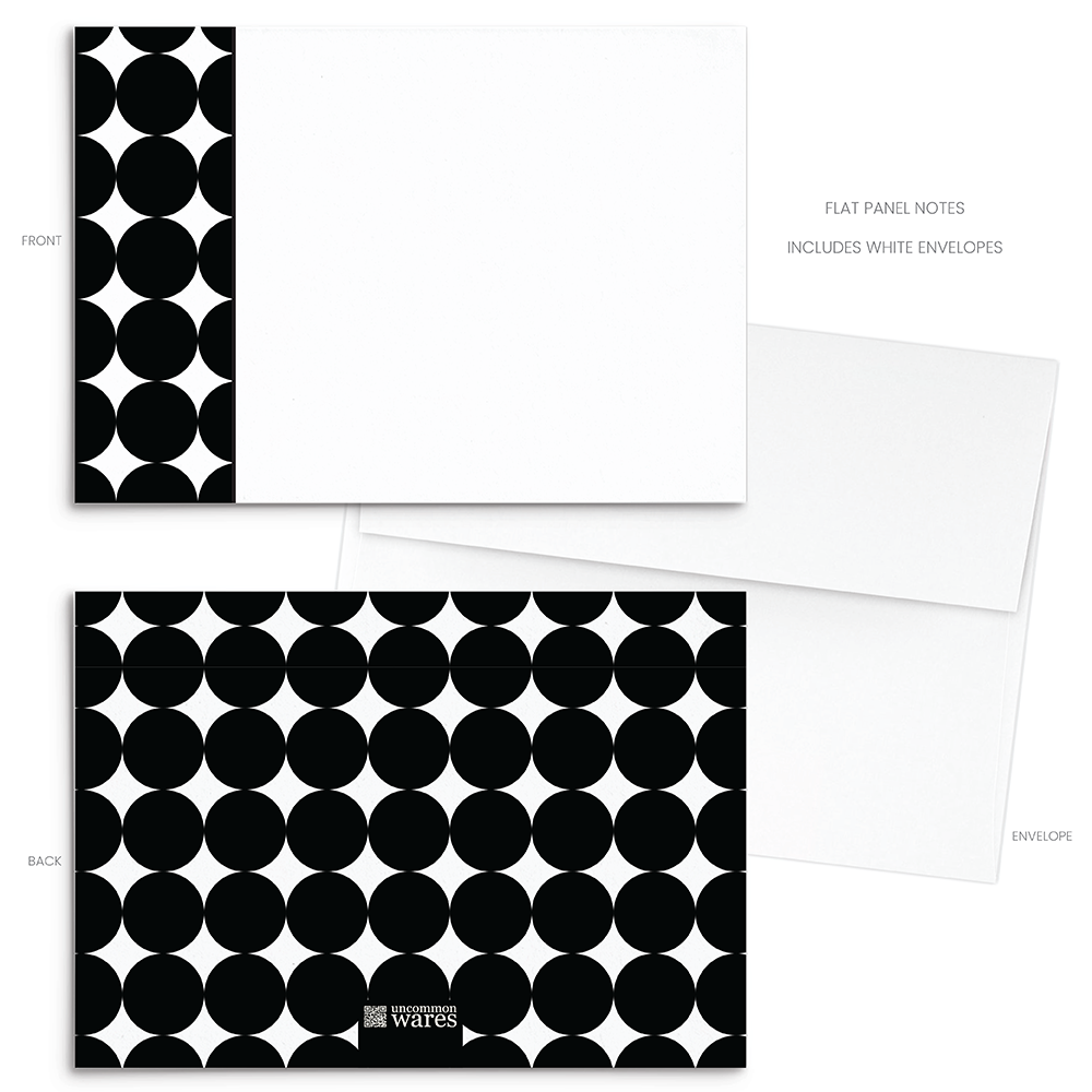 Mod Panel Note Cards A2 - "Layla" - Black and White