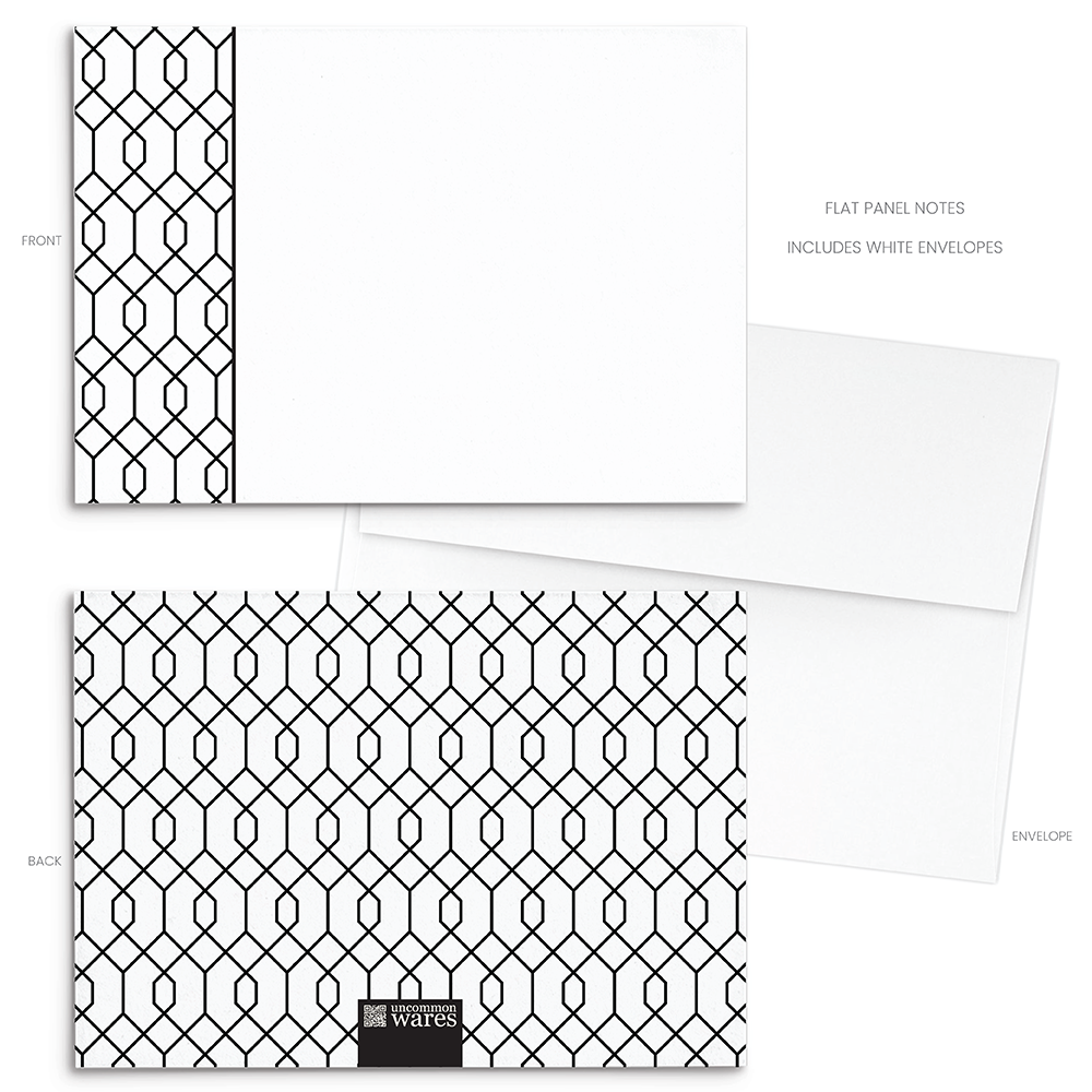 Mod Panel Note Cards A2 - "Leighton" - Black and White