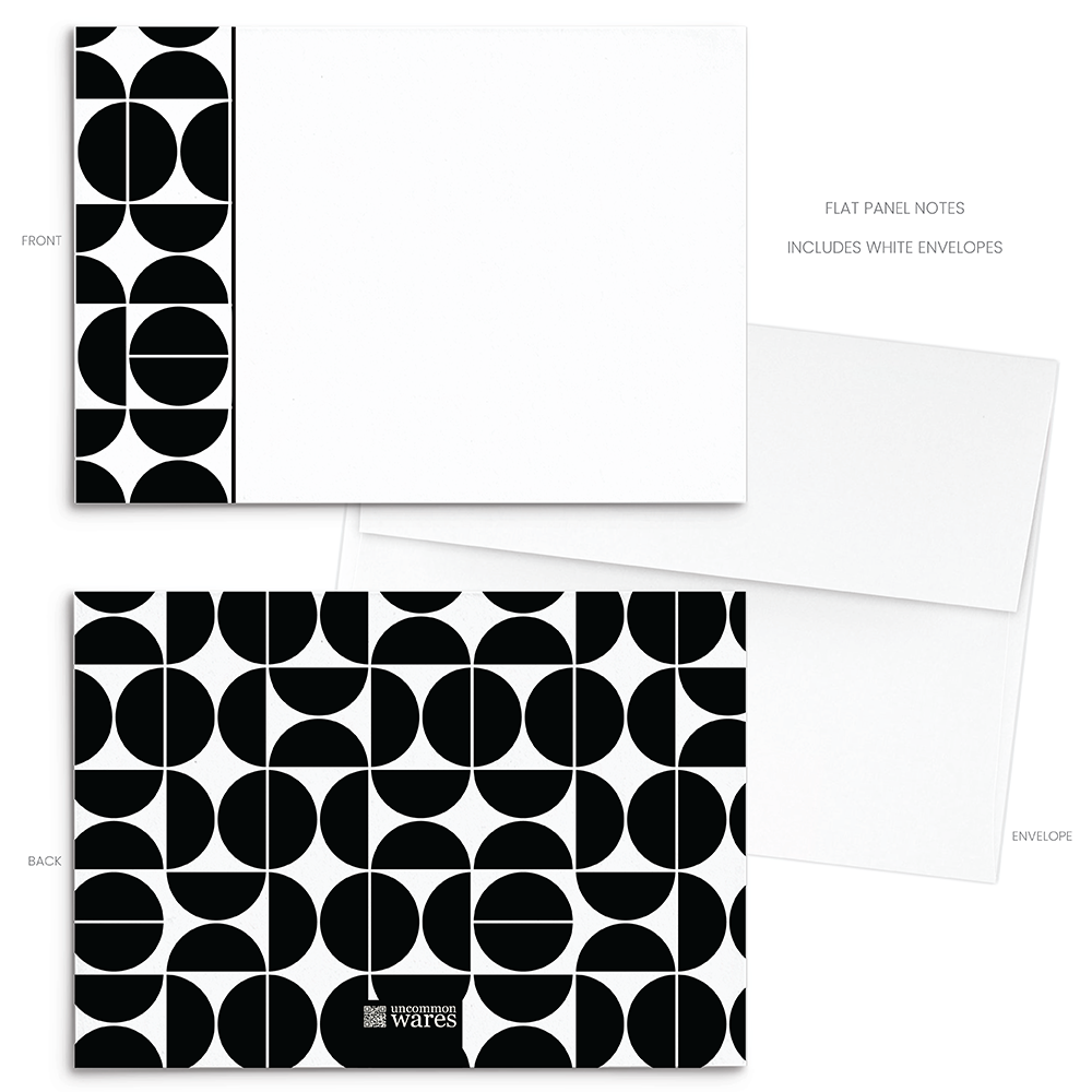 Mod Panel Note Cards A2 - "Leland" - Black and White