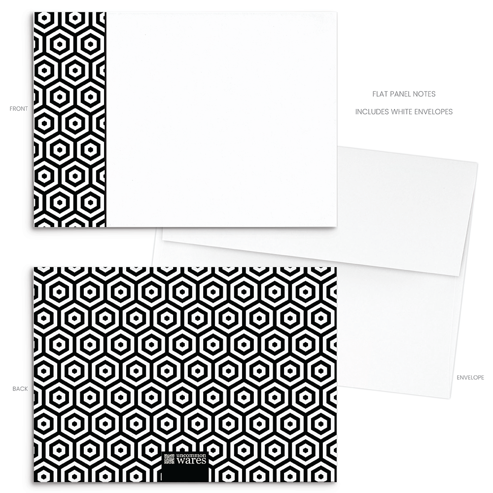 Mod Panel Note Cards A2 - "Mabel" - Black and White