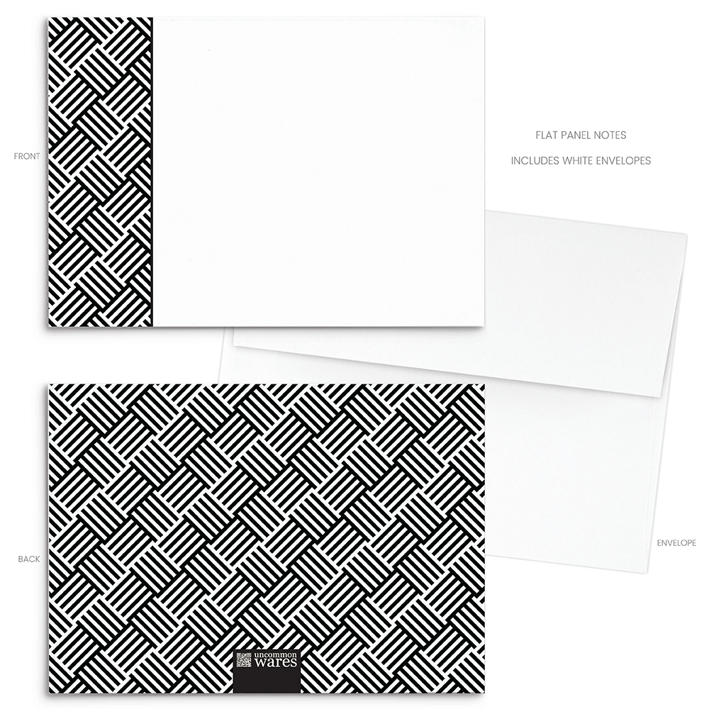 Mod Panel Note Cards A2 - "Maxwell" - Black and White