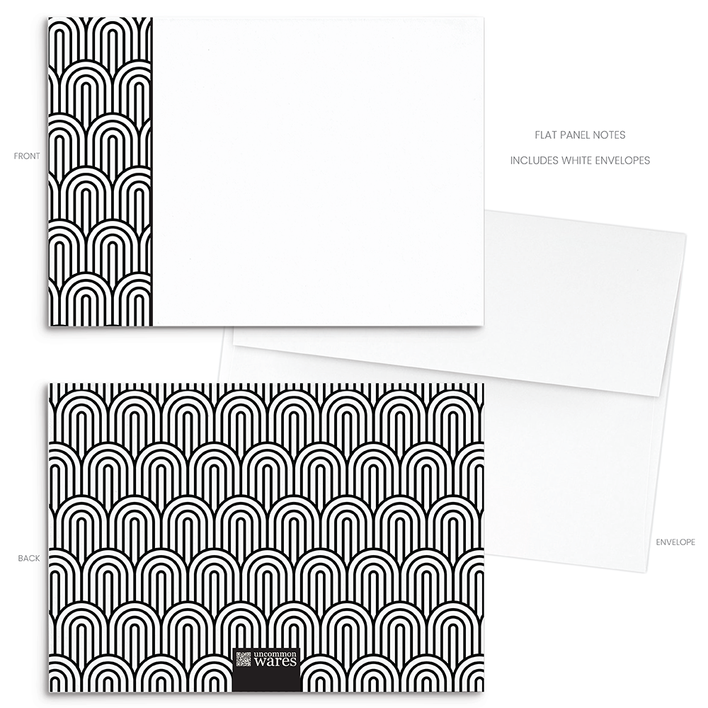 Mod Panel Note Cards A2 - "Sullivan" - Black and White