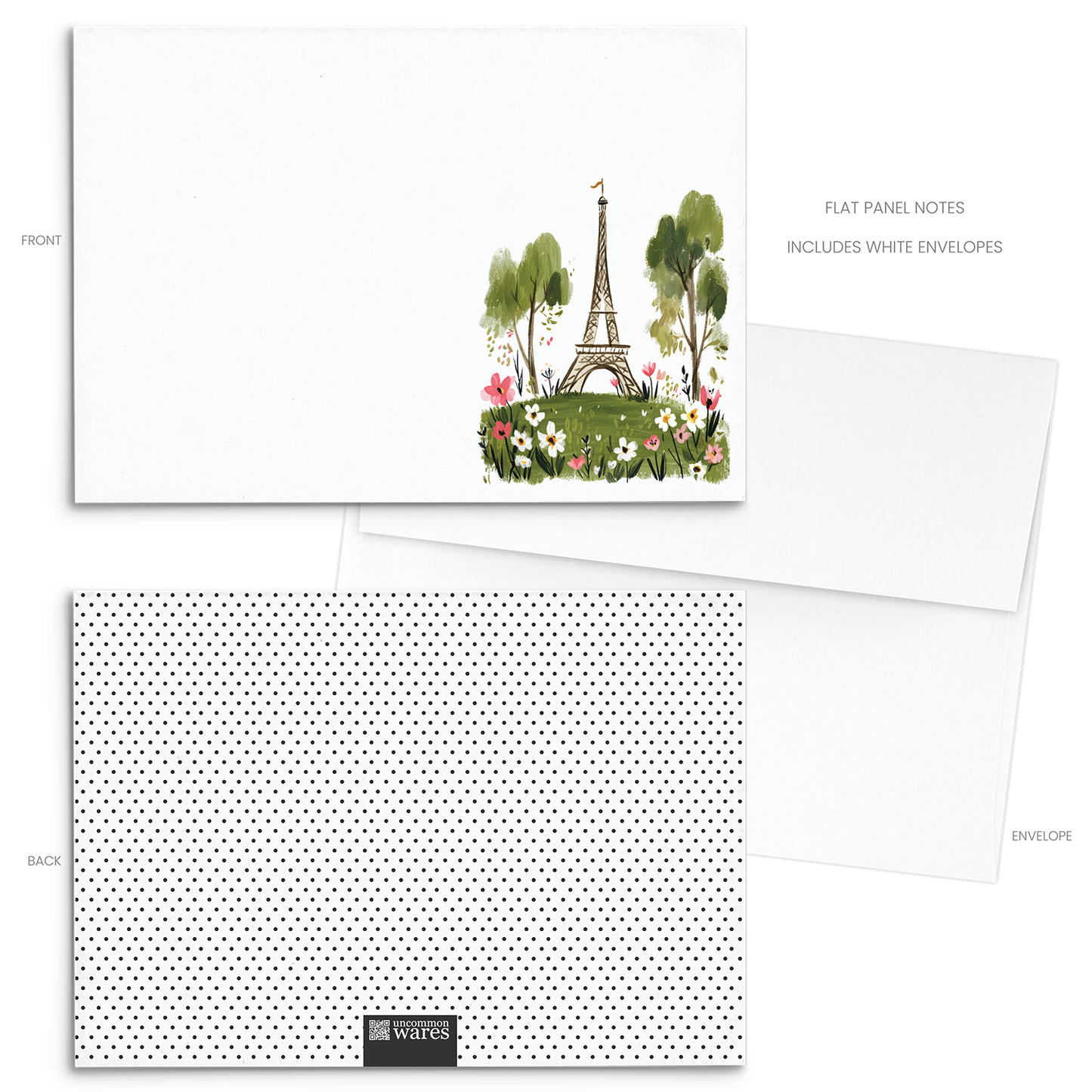 Paris Eiffel Park Panel Note Cards A2