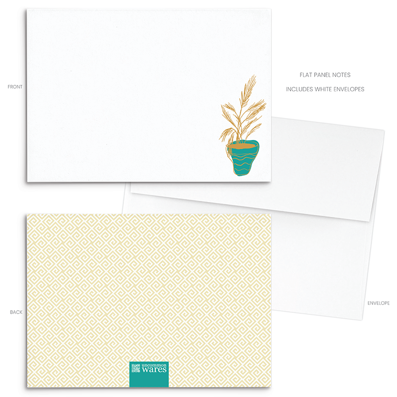 Plantly Panel Note Cards A2 - "Lively" - Pampas Grass - Turquoise Pot