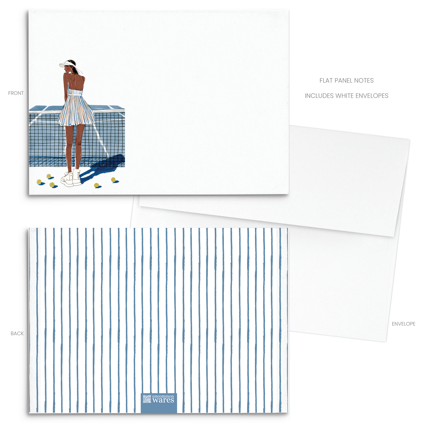 Tennis Love Panel Note Cards A2 - 8