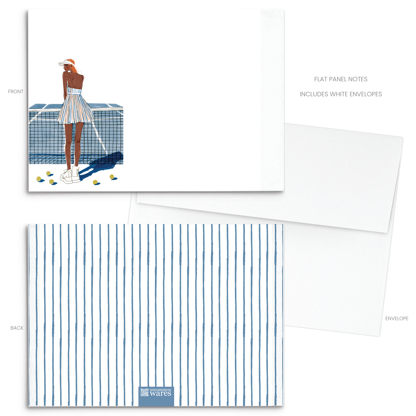Tennis Love Panel Note Cards A2 - 10