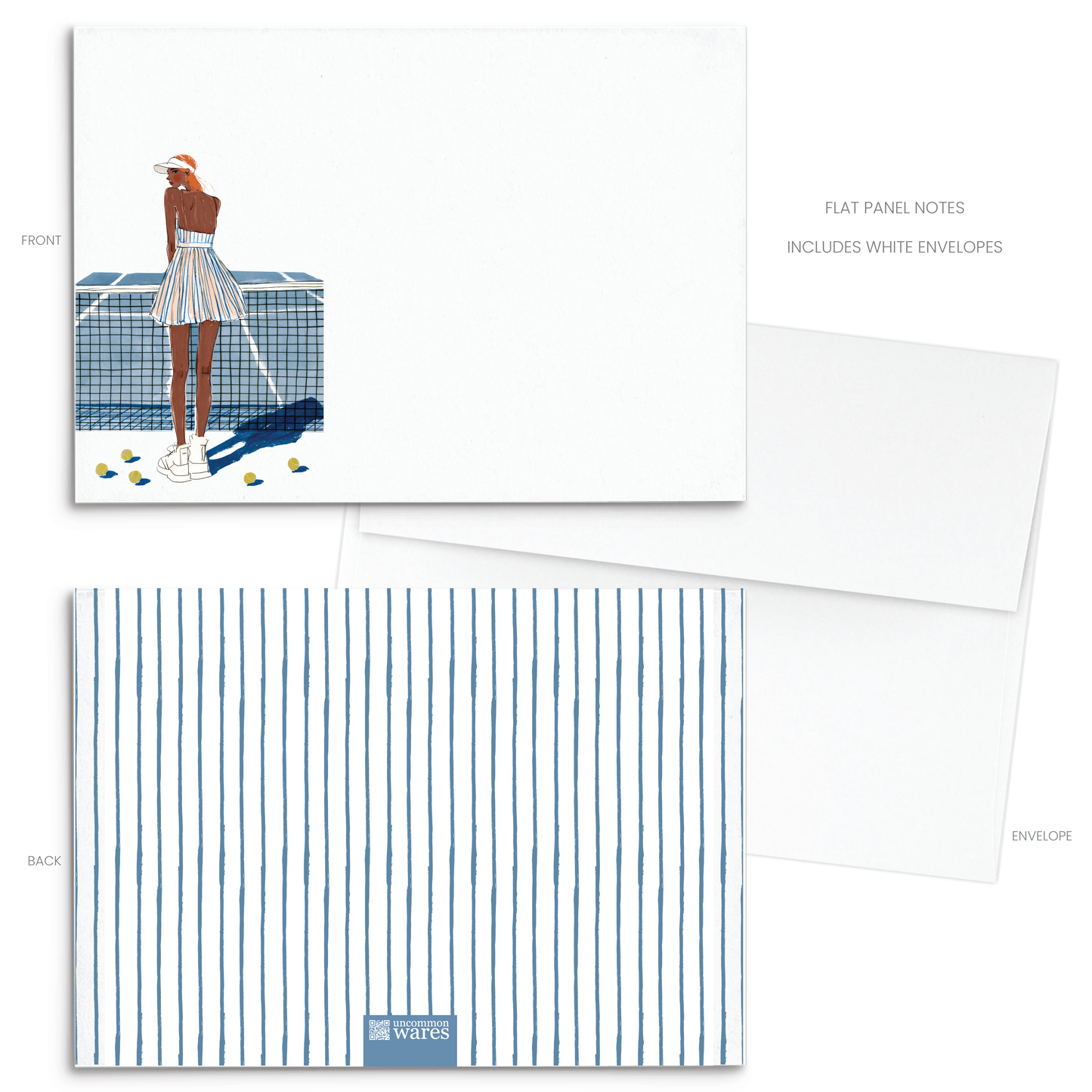Tennis Love Panel Note Cards A2 - 10