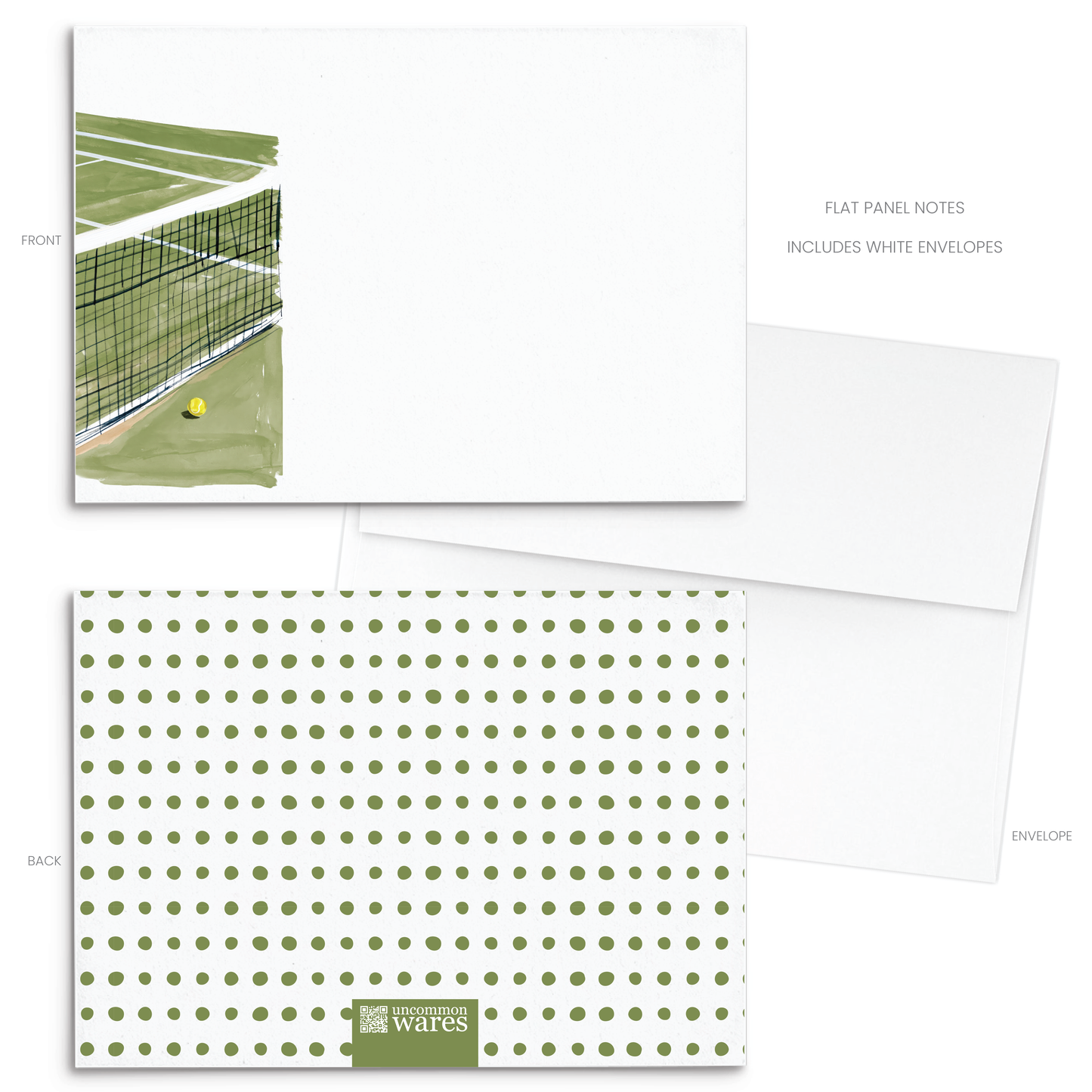 Tennis Court Panel Note Cards A2