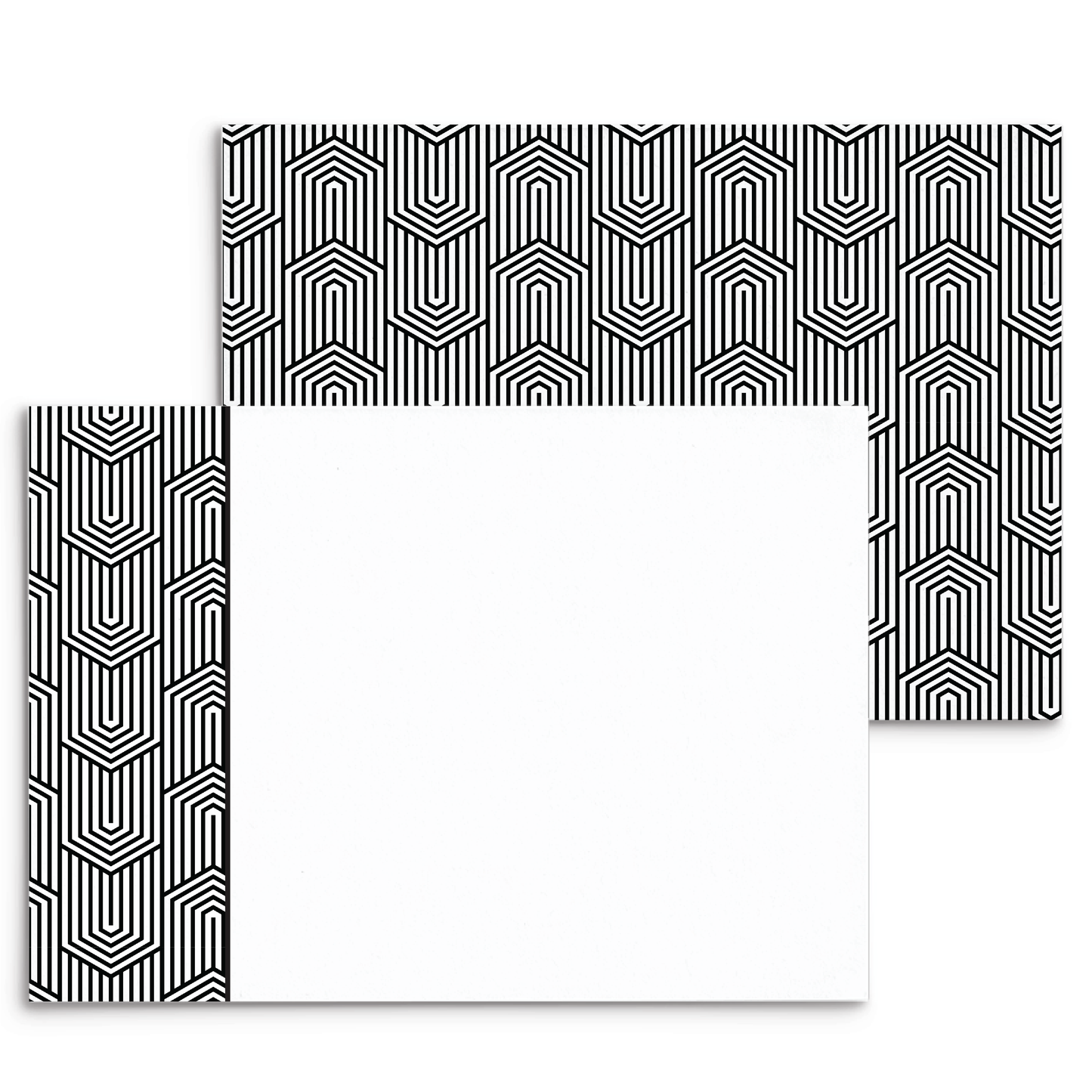 Mod Panel Note Cards A2 - "Callahan" - Black and White