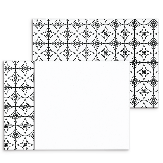 Mod Panel Note Cards A2 - "Chandler" - Black and White