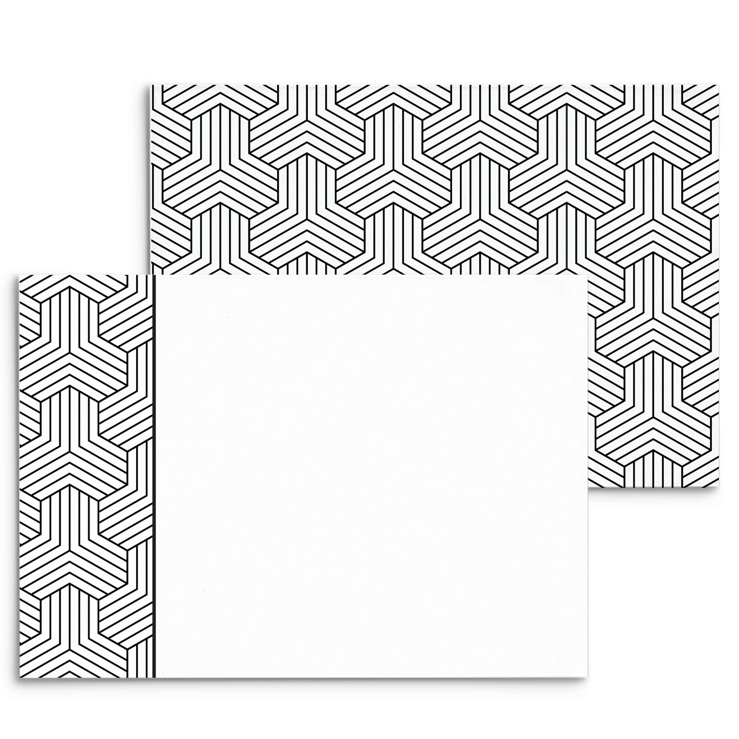 Mod Panel Note Cards A2 - "Geoffrey" - Black and White