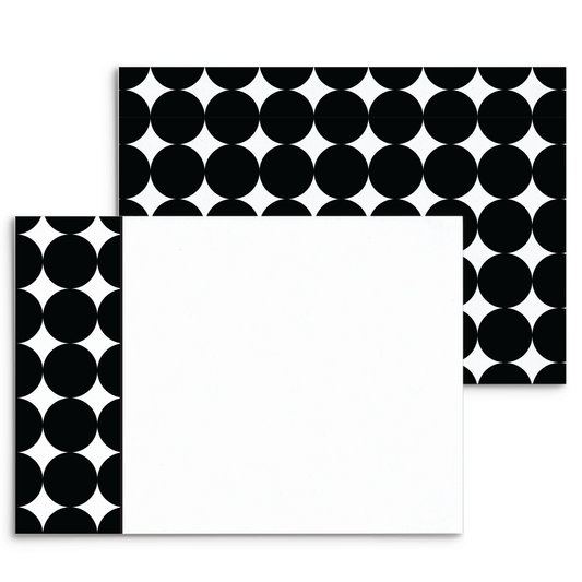 Mod Panel Note Cards A2 - "Layla" - Black and White