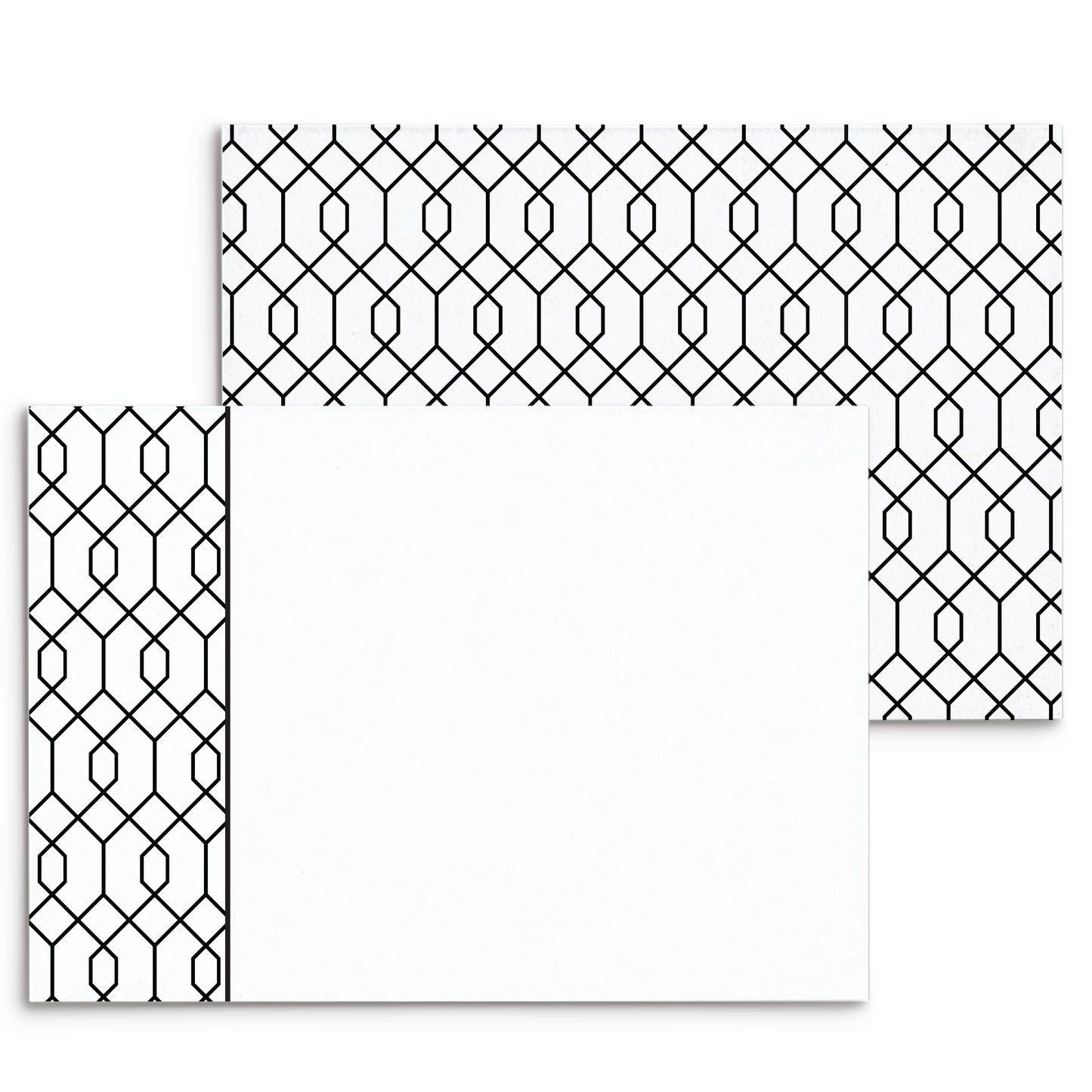 Mod Panel Note Cards A2 - "Leighton" - Black and White