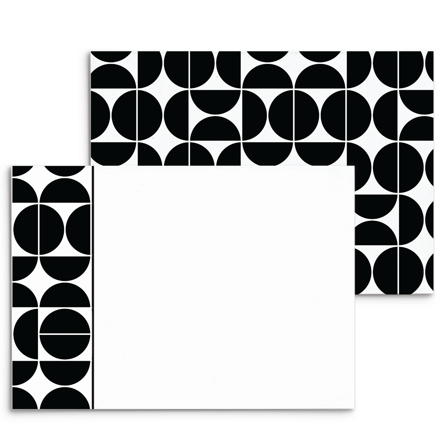 Mod Panel Note Cards A2 - "Leland" - Black and White