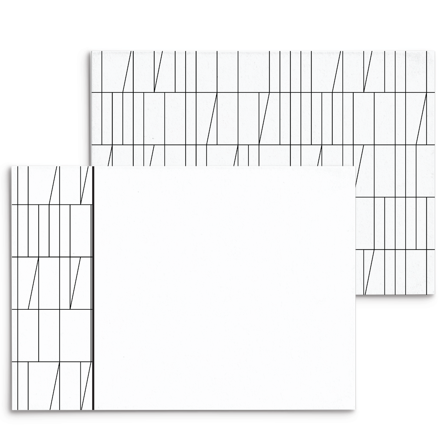 Mod Panel Note Cards A2 - "Lloyd" - Black and White