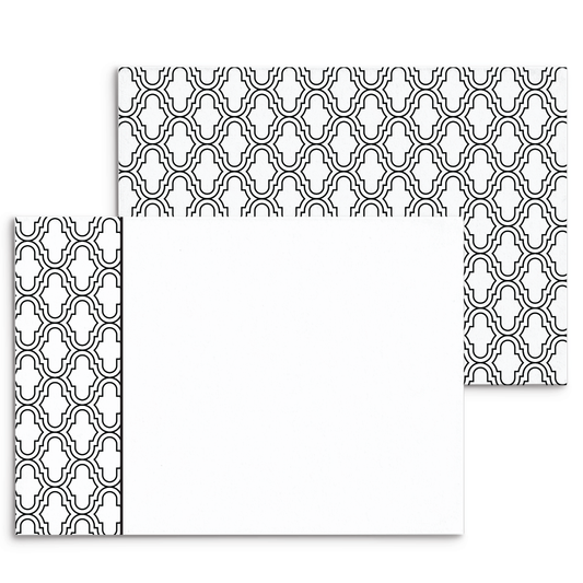 Mod Panel Note Cards A2 - "Natalia" - Black and White