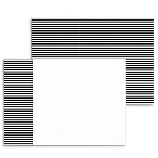 Mod Panel Note Cards A2 - "Palmer" - Black and White