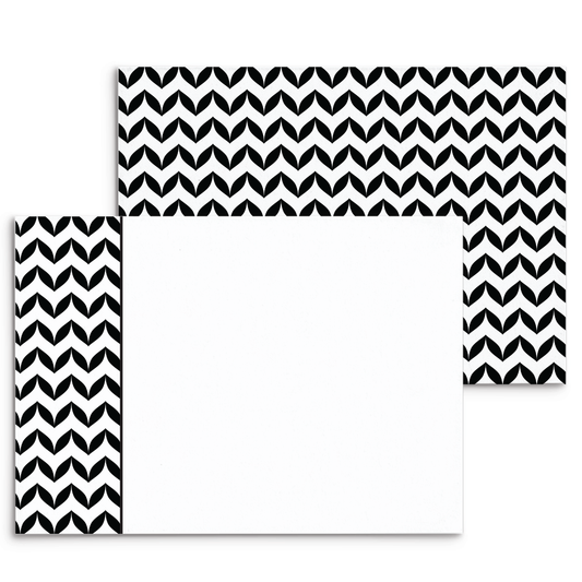 Mod Panel Note Cards A2 - "Sophia" - Black and White