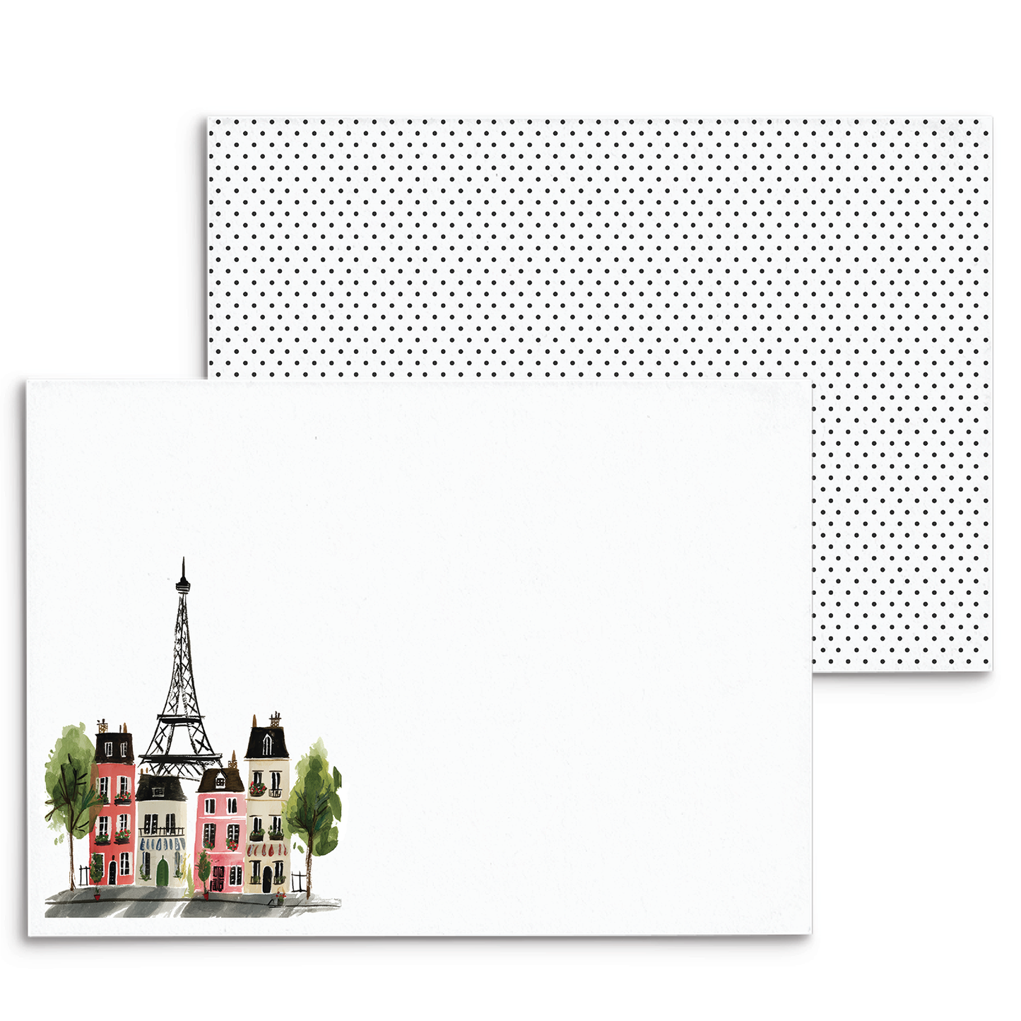Paris Brownstones Eiffel Panel Note Cards A2