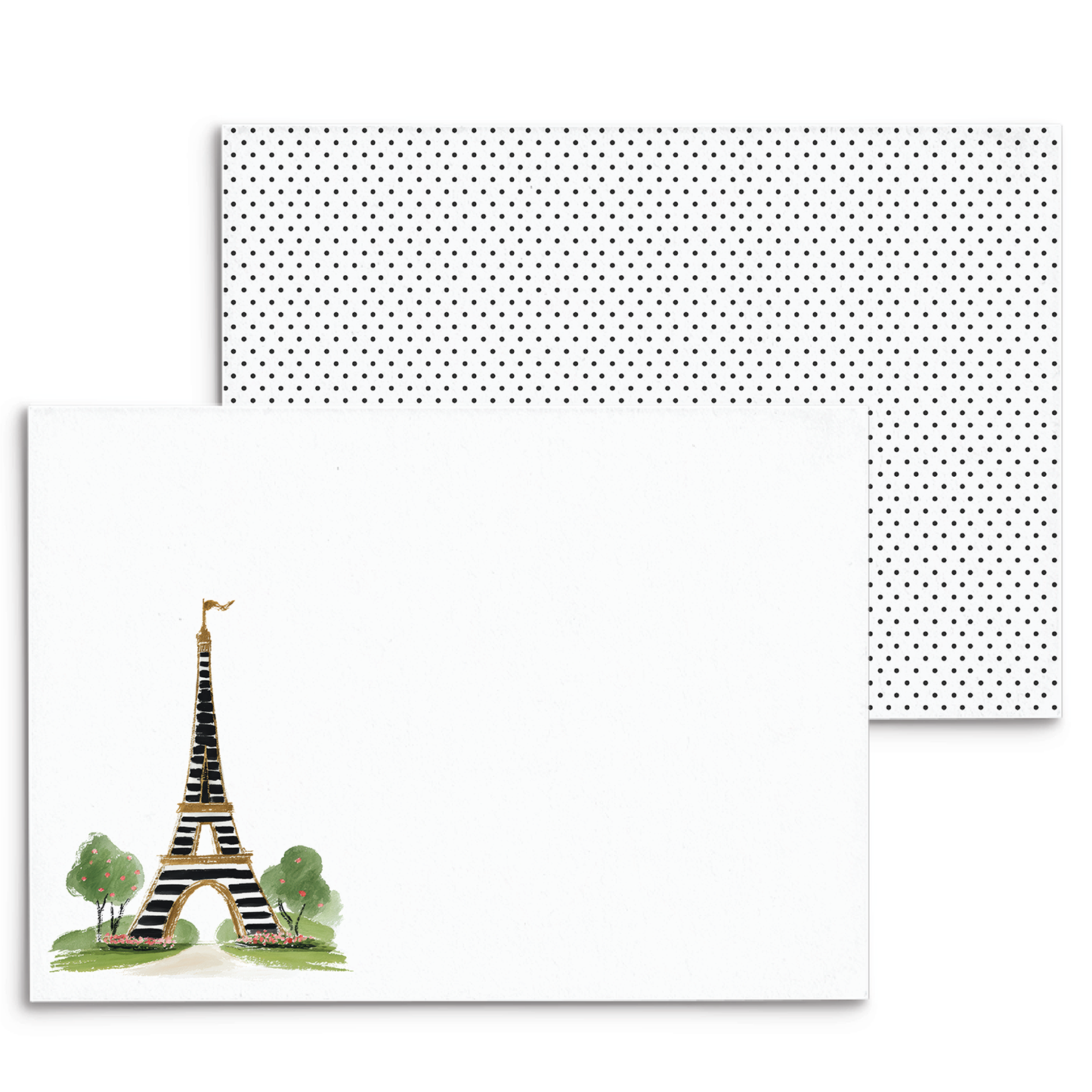 Paris Striped Eiffel Panel Note Cards A2