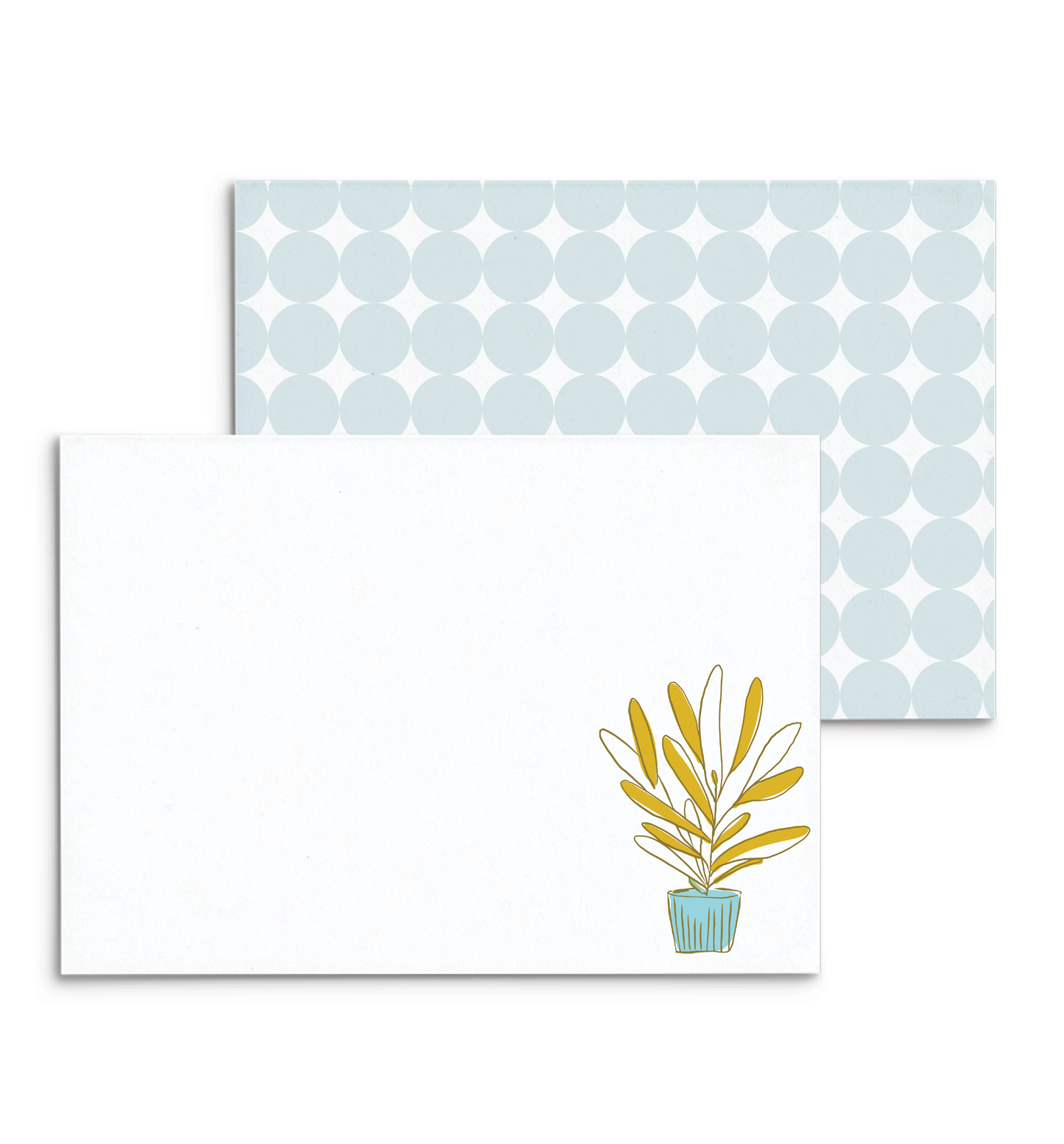 Plantly Panel Note Cards A2 - "Goldy" - Gold Plant - Blue Pot