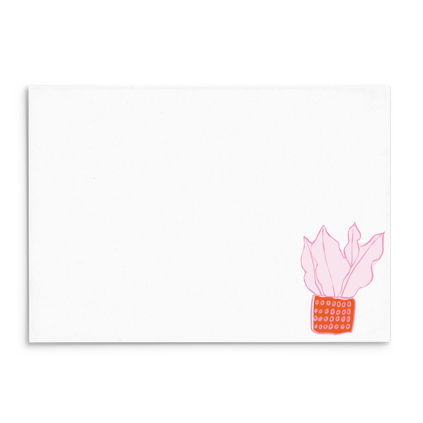 Plantly Panel Note Cards A2 - "Pinky" - Pink Plant - Red Pot