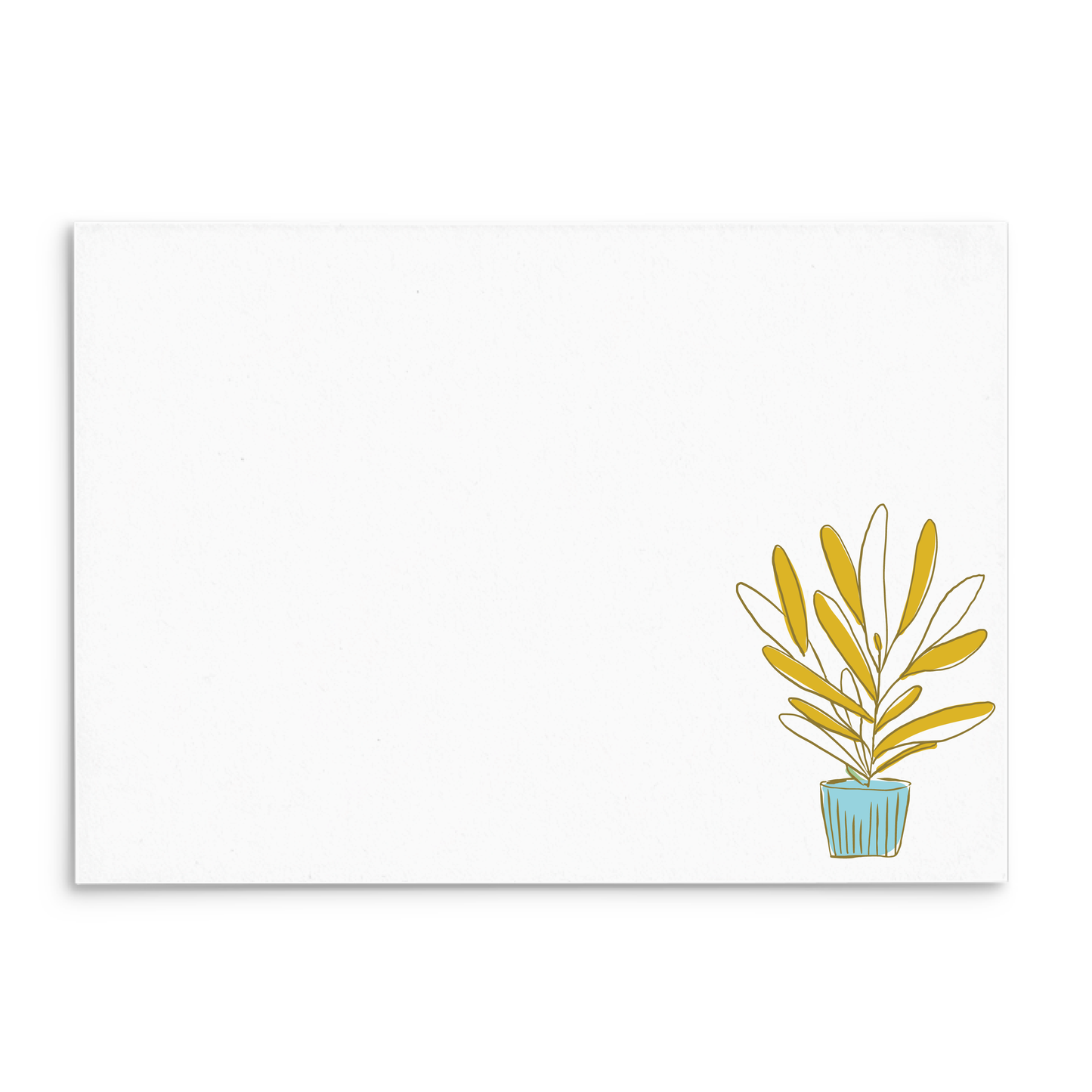 Plantly Panel Note Cards A2 - "Goldy" - Gold Plant - Blue Pot