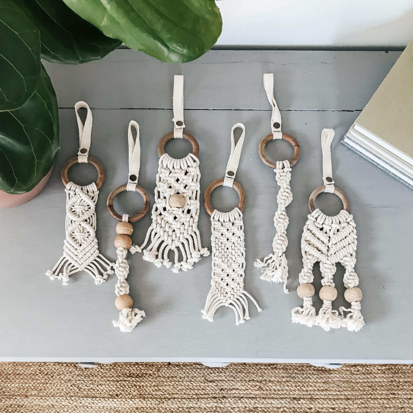 all-in-one toy | macrame mesh & bead