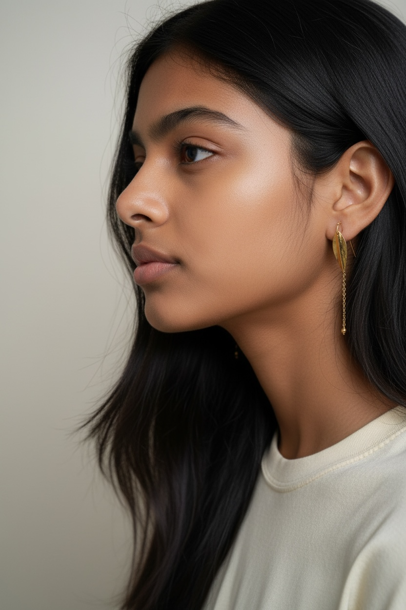Hammered Leaf Earrings