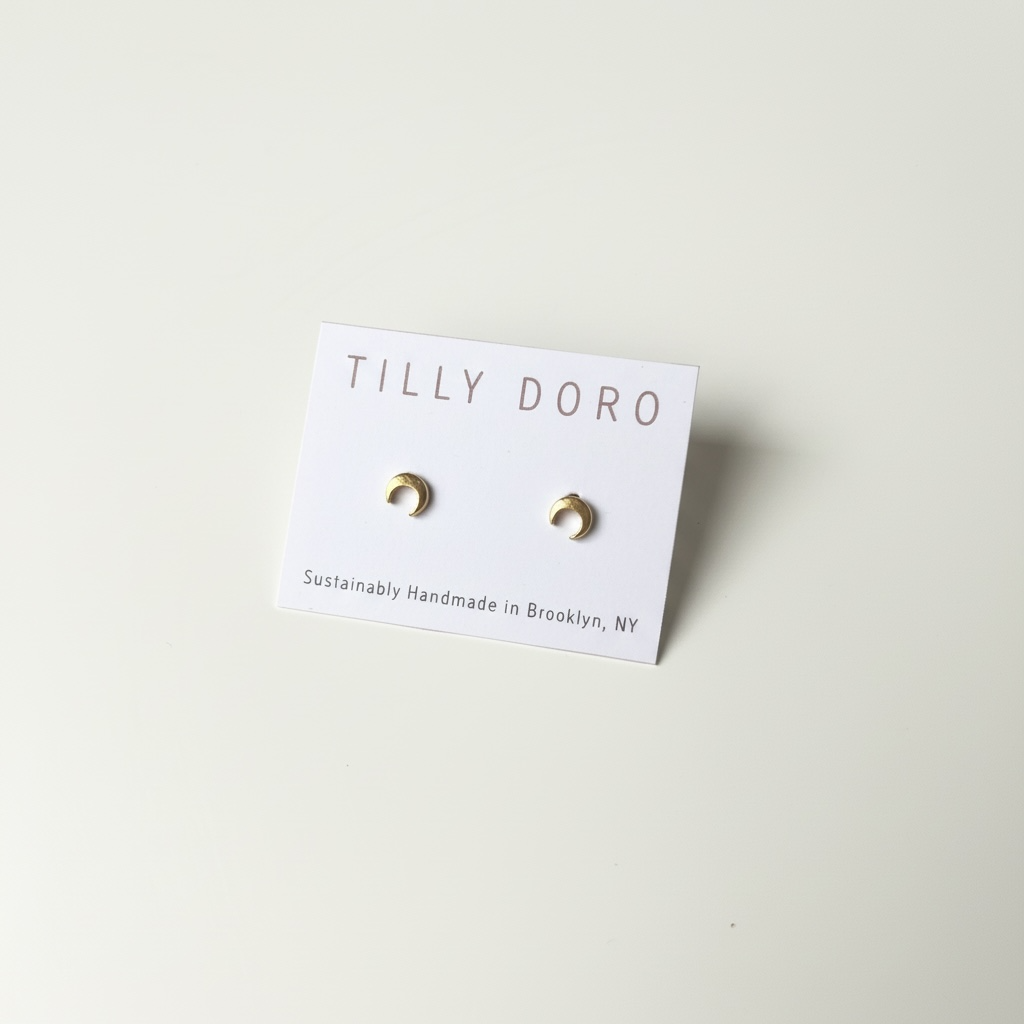 small crescent stud