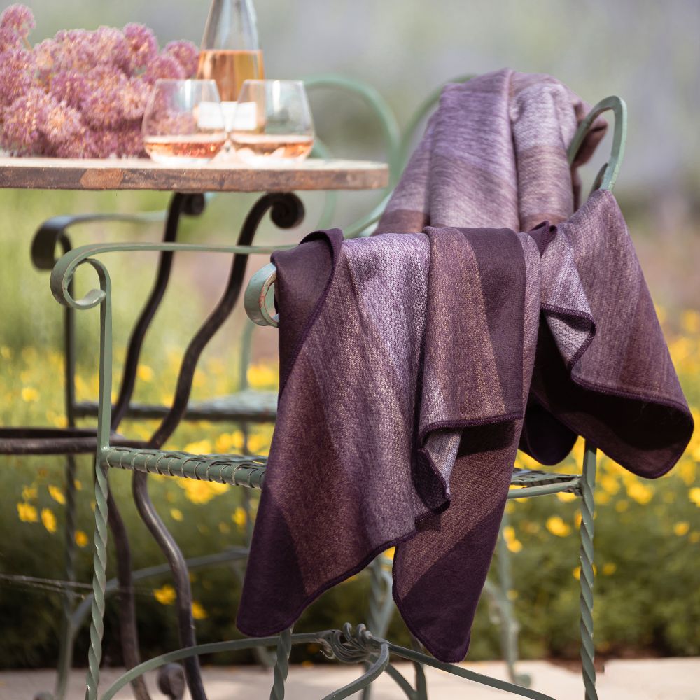 Handwoven Alpaca Throw Blanket | Deep Purple | Nawi Collection