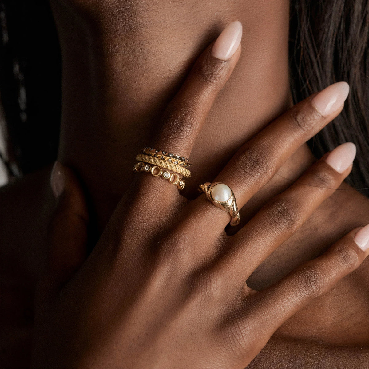 Adorned Pearl Ring