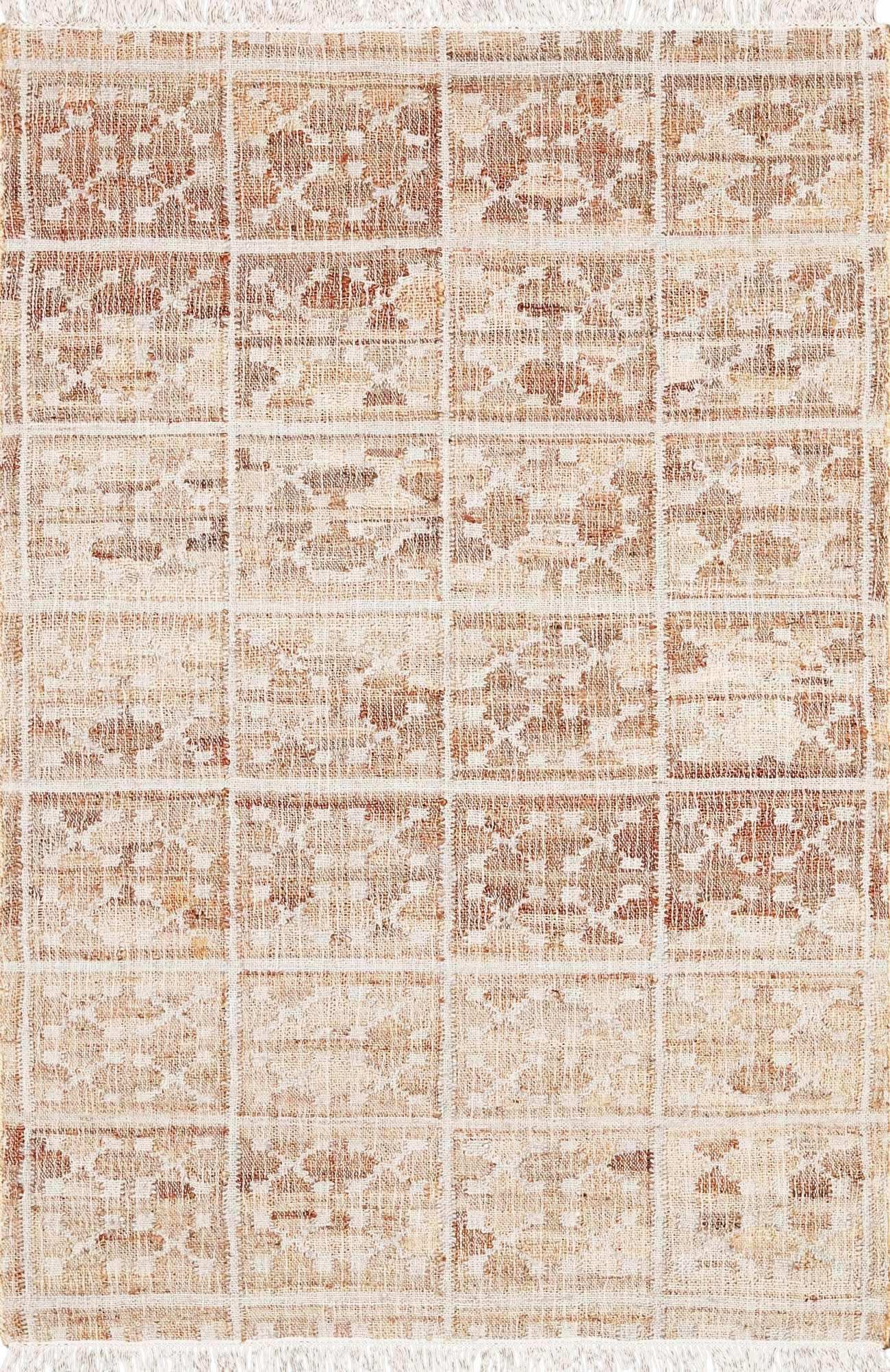 Rice Handcrafted Fringed Jute Carpet