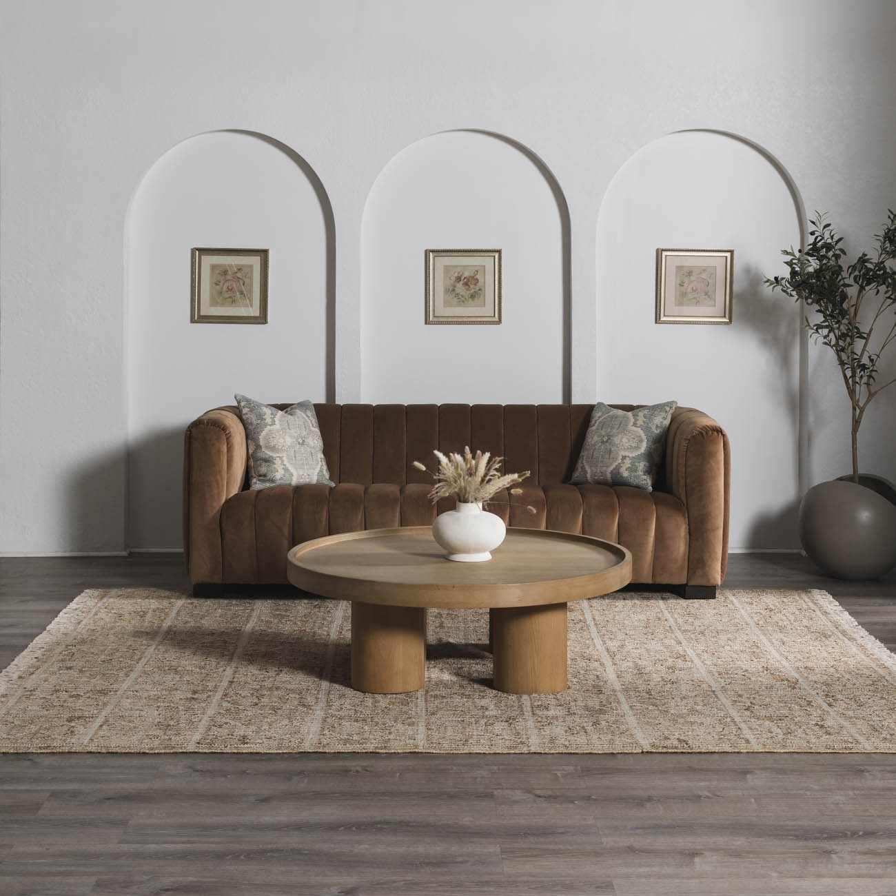 Rice Handcrafted Fringed Jute Carpet