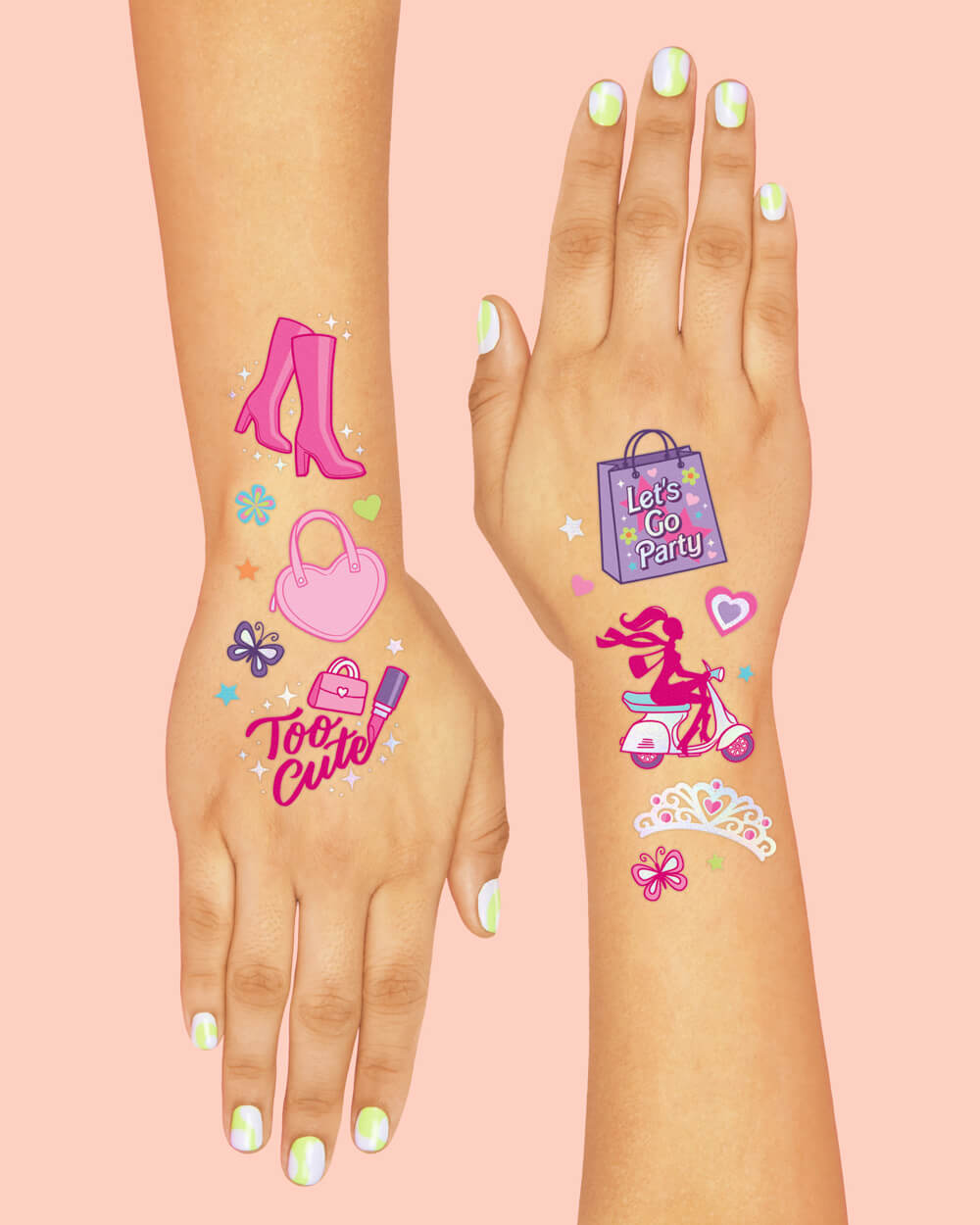 Let's Go Party Tattoo - 84 temporary tattoos