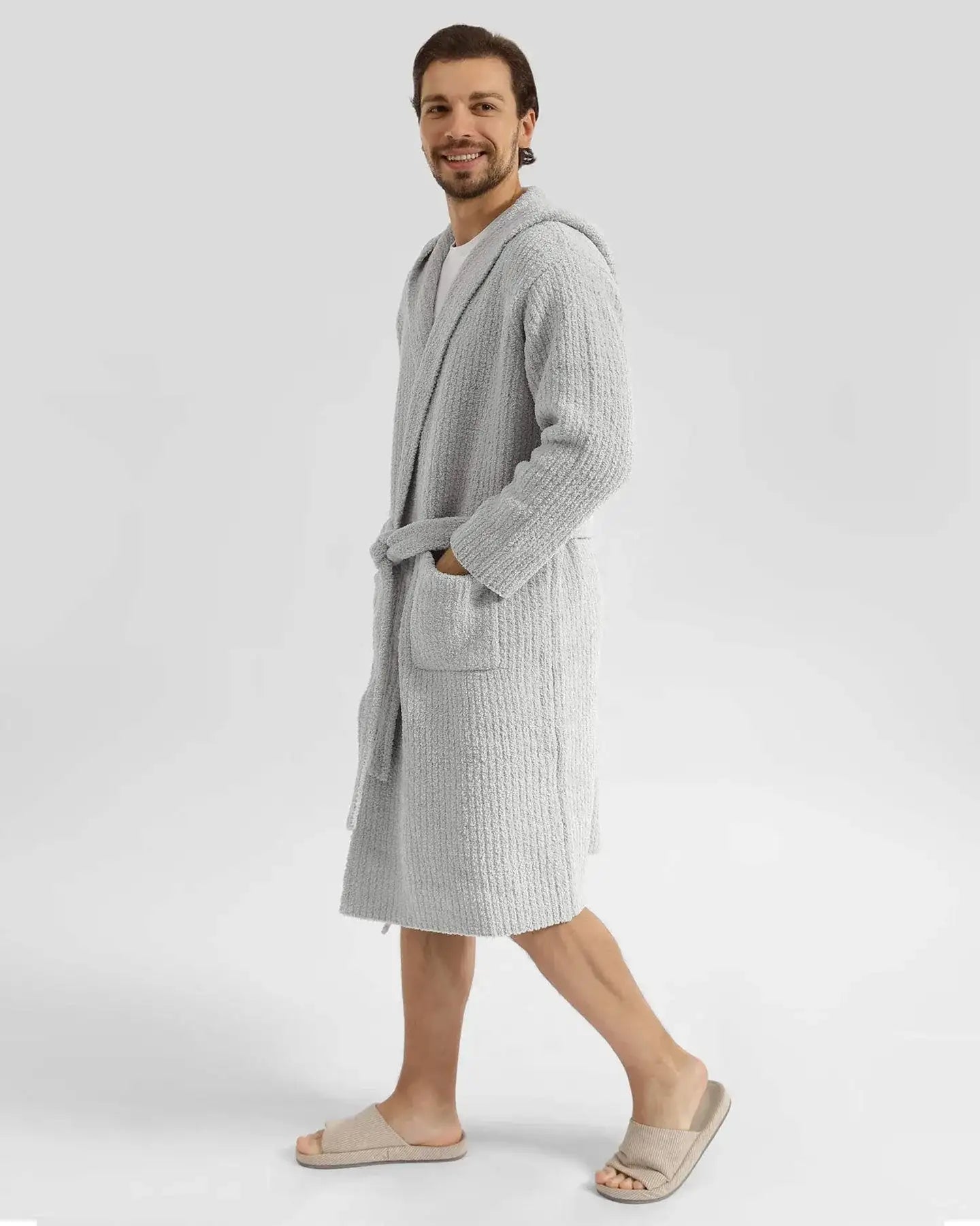 Ribbed Hooded Robe