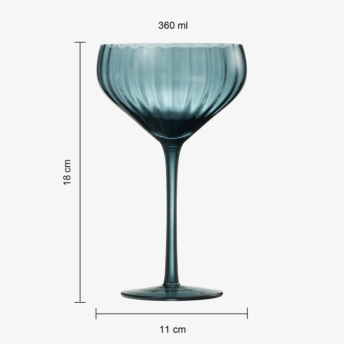 Tonal Tulip Champagne Coupe, Cocktail Glassware, Set of 6