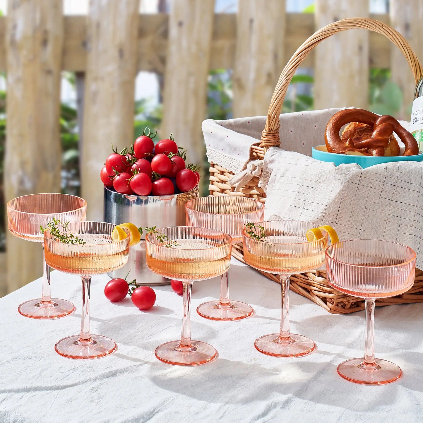 Madrid Acrylic Champagne Coupe Cocktail Glassware, Set of 6