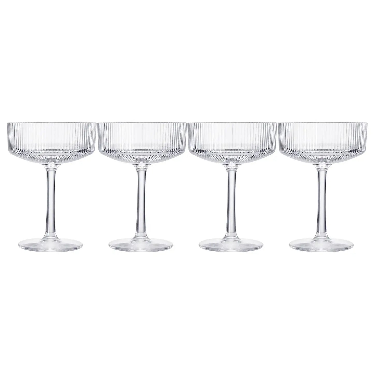 Barcelona Acrylic Champagne Coupe Cocktail Glassware, Set of 4
