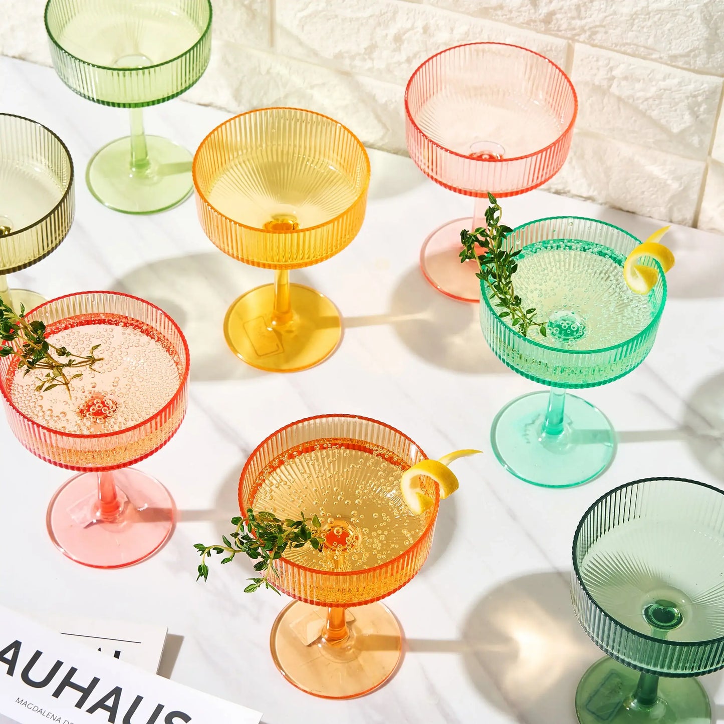 Madrid Acrylic Champagne Coupe Cocktail Glassware, Set of 8