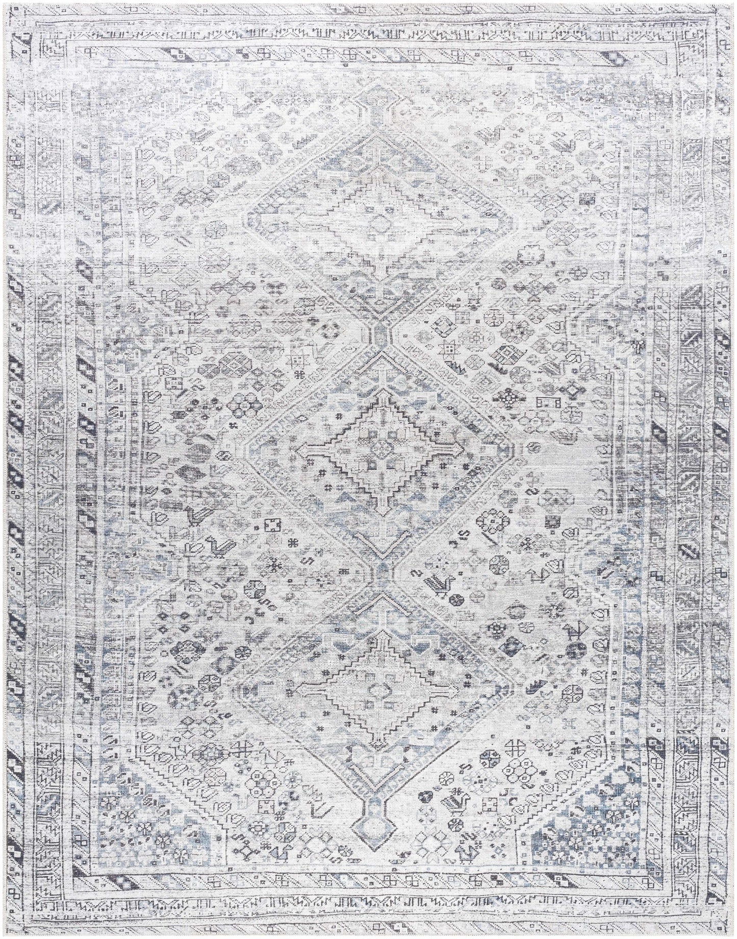 Barny Gray Denim Washable Rug - Clearance