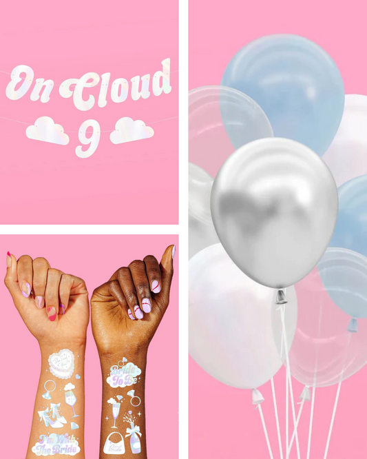 Cloud Nine Trio - tats, banner + balloons