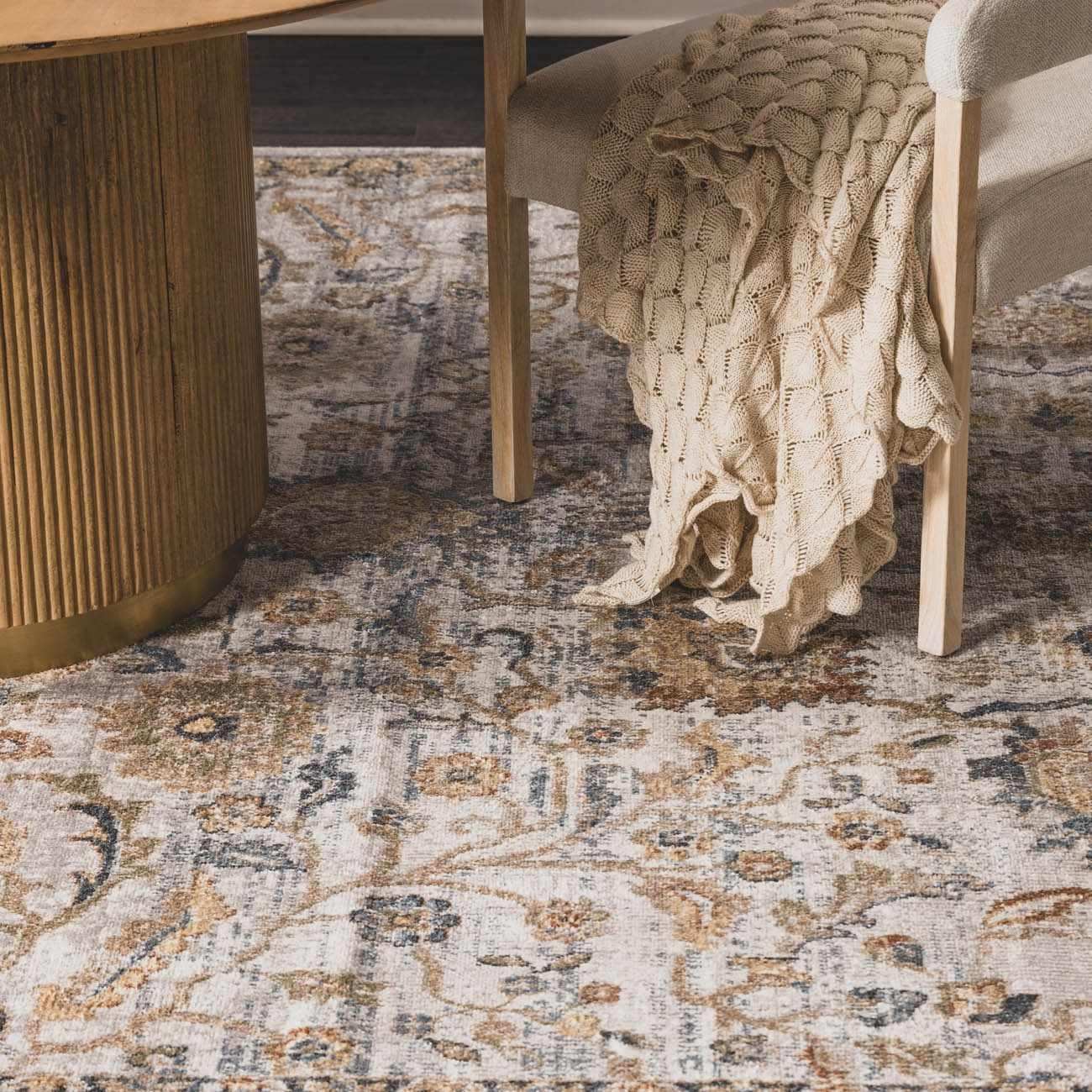 Dion Washable Floral Rug - Clearance