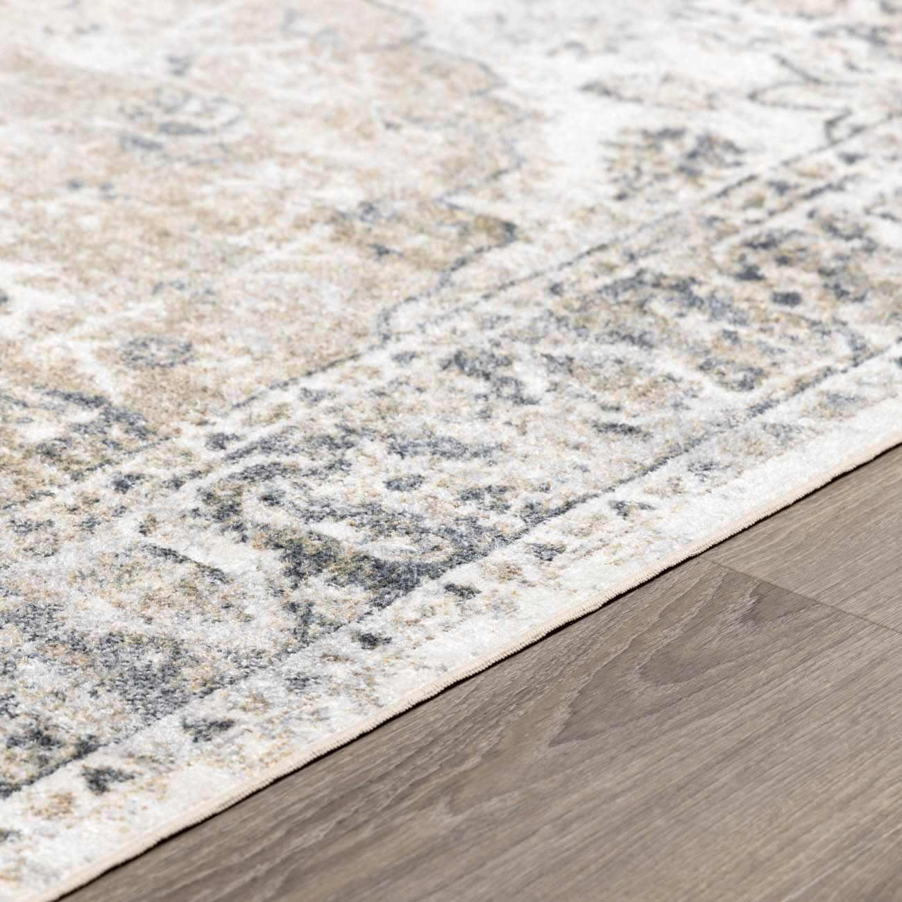 Rudo Beige Flat Pile Washable Rug