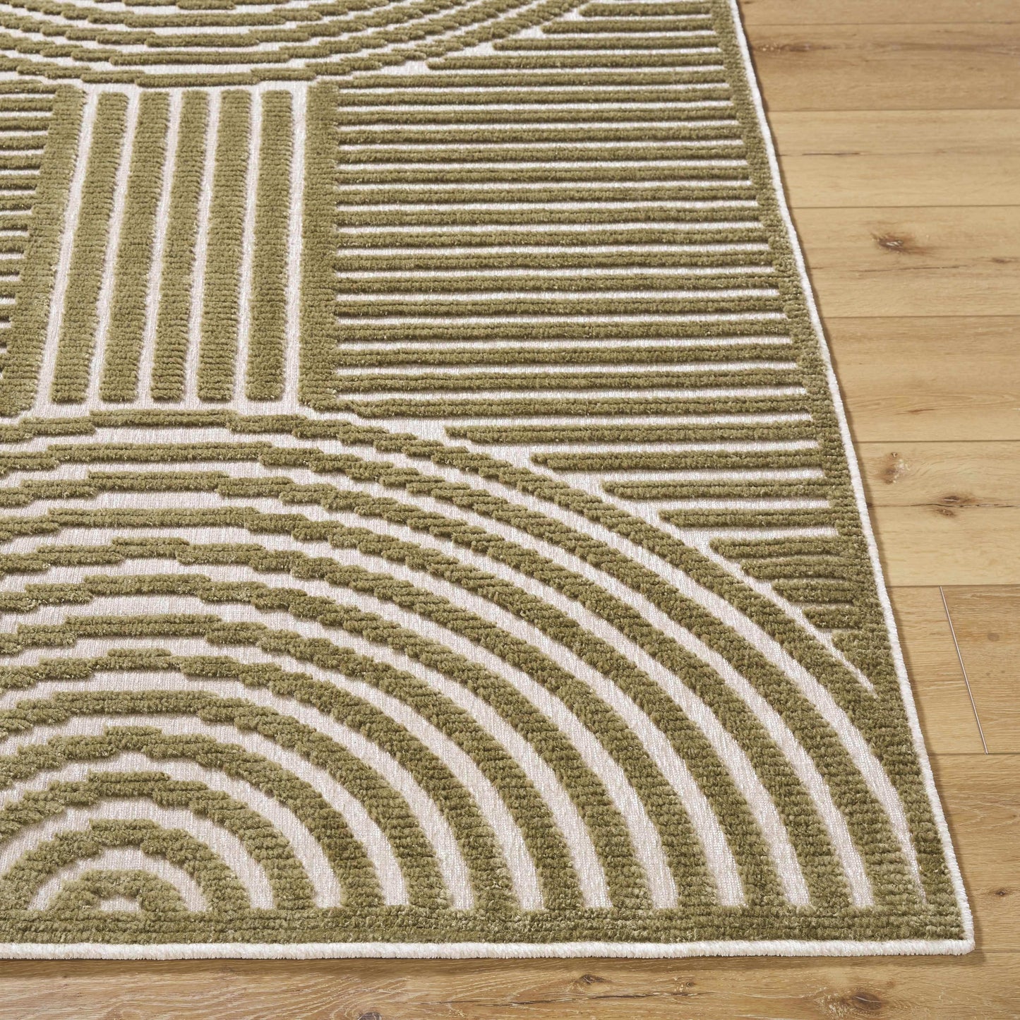 Deron Khaki Washable Area Rug